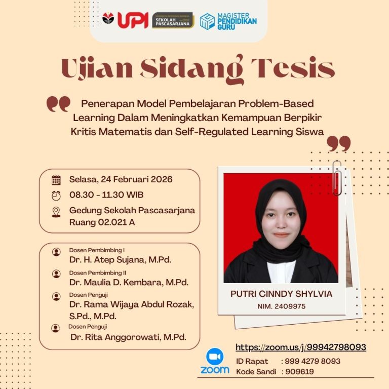 Mahasiswa Magister Pendidikan Guru SPs UPI Laksanakan Ujian Sidang Tesis Secara Hybrid